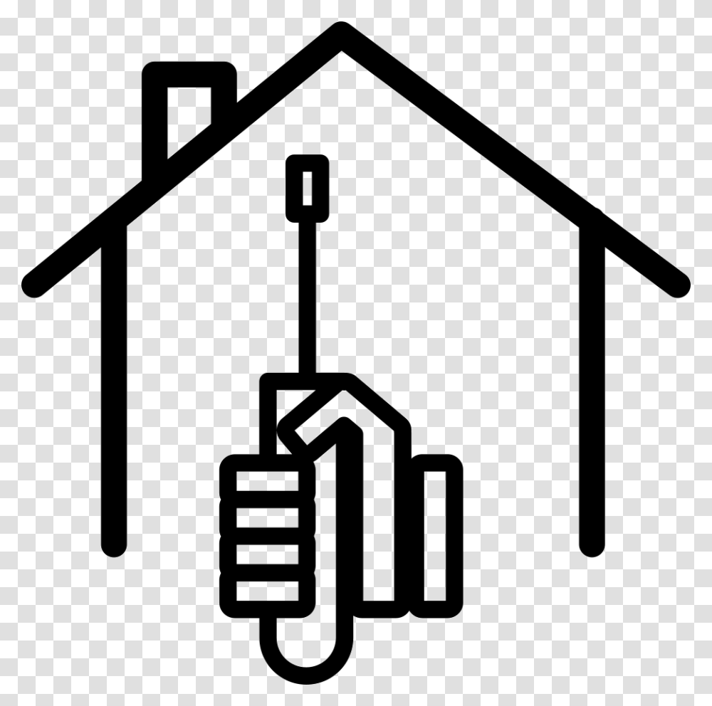 House Outline Painting House Clip Art, Hand, Gas Pump, Machine Transparent Png