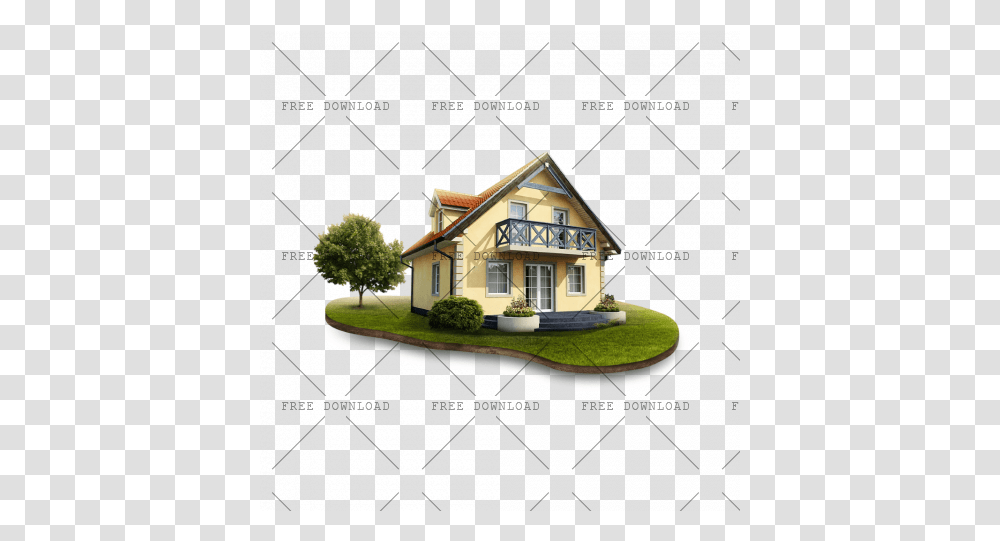 House Photo 5292 Background Home, Cottage, Housing, Building, Grass Transparent Png