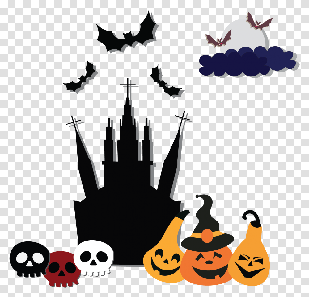 House Pumpkin Halloween Vector Vector Graphics, Bird, Art, Crowd, Leisure Activities Transparent Png