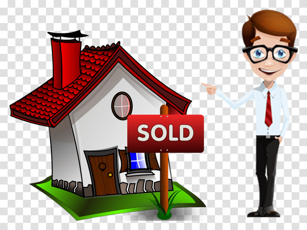 House Sold Clip Art Cartoons House Sold Clip Art, Person, Tie, Outdoors, Nature Transparent Png