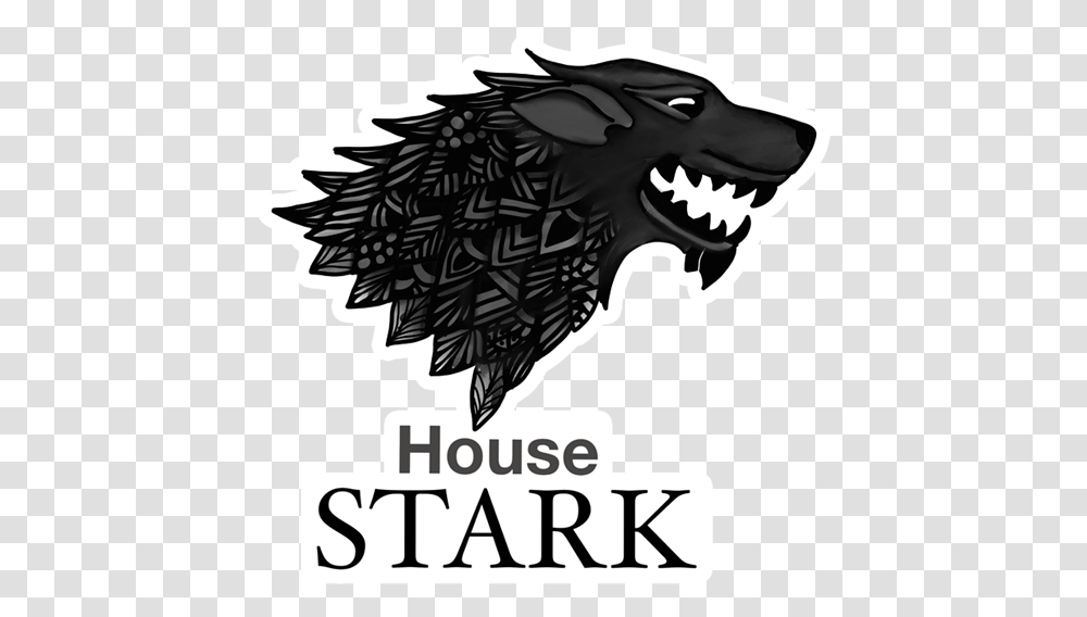 House Stark Hand Art Sticker Just Stickers Winter Is Coming Game Of Thrones Logo, Statue, Sculpture, Gargoyle, Ornament Transparent Png