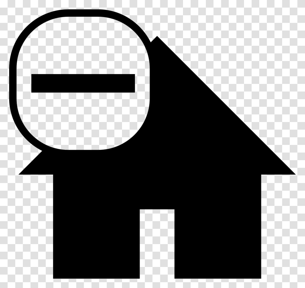 House Symbol With Minus Sign House With Checkmark Icon, Stencil, Shovel, Tool Transparent Png