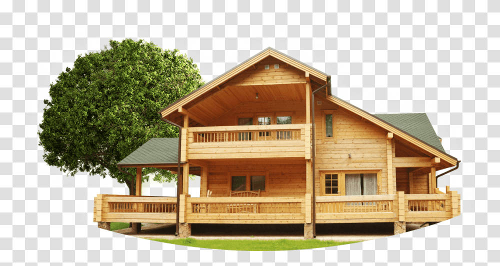 House Tree Front View, Housing, Building, Cabin, Porch Transparent Png