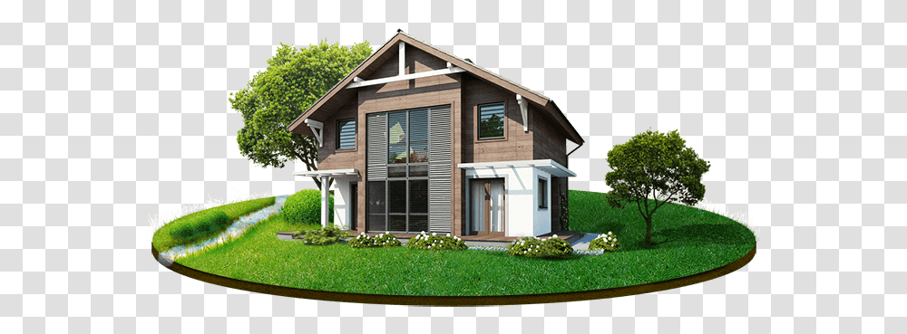 House Tree, Housing, Building, Grass, Plant Transparent Png