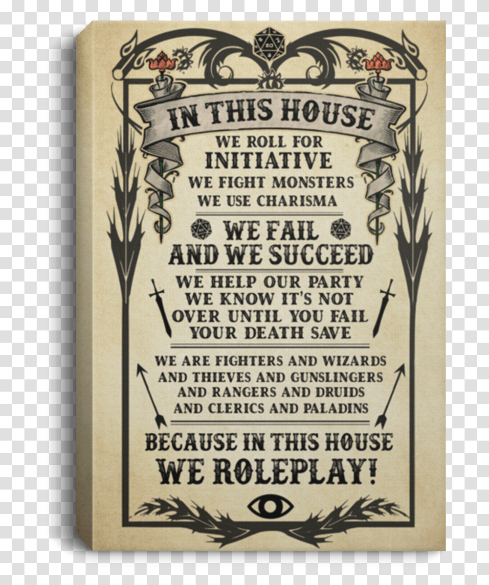 House We Roll For Initiative, Poster, Advertisement, Flyer, Paper Transparent Png