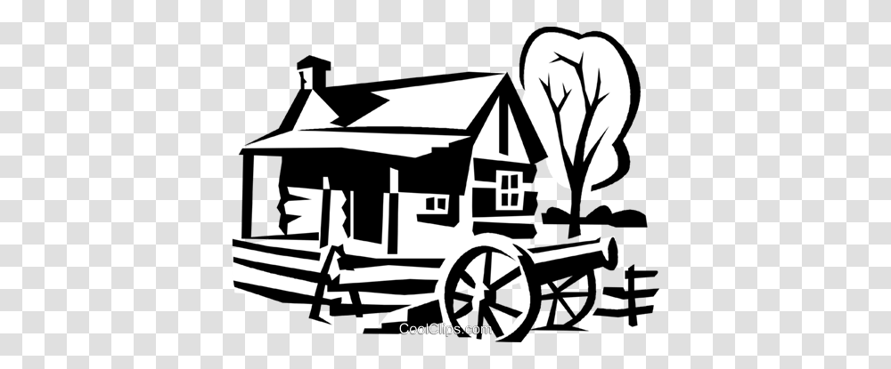 House With A Canon Royalty Free Vector Clip Art Illustration, Vehicle, Transportation, Carriage, Housing Transparent Png