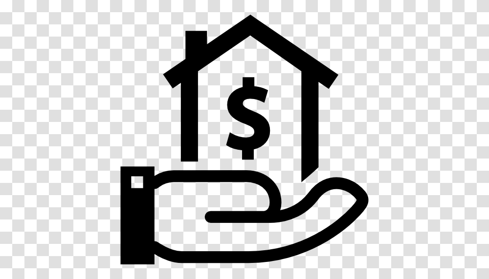 House With Dollar Sign On A Hand, Number, Cross Transparent Png