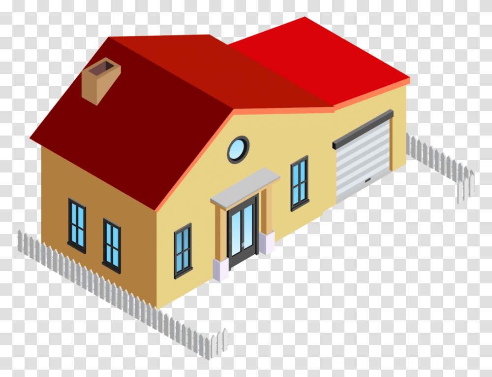 House With Fence Clip Art Clipart, Building, Housing, Urban, Outdoors Transparent Png