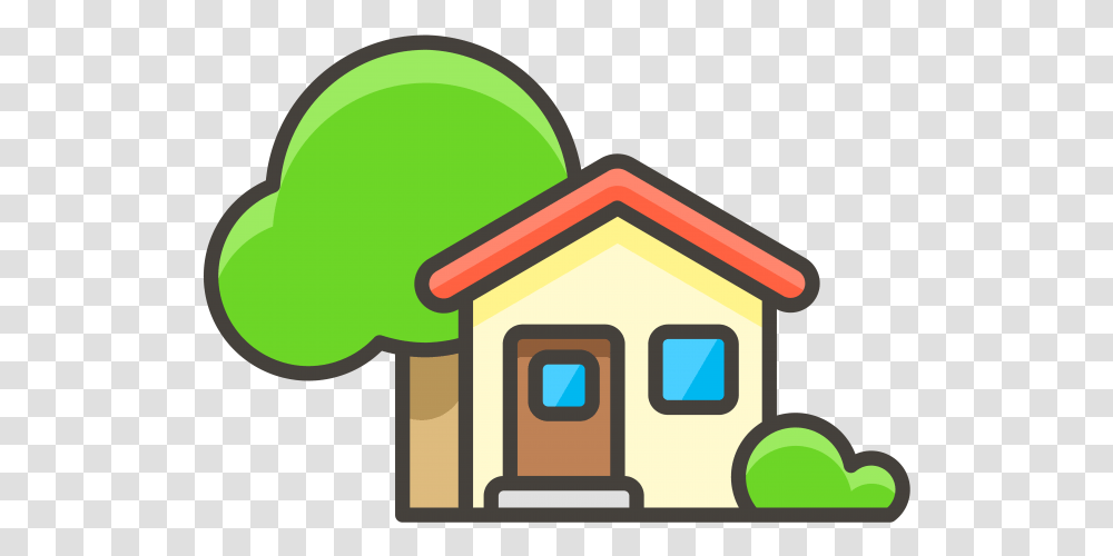 House With Garden Emoji Icon House Tree Icon Clipart House Icon Clipart Background, Housing, Building Transparent Png