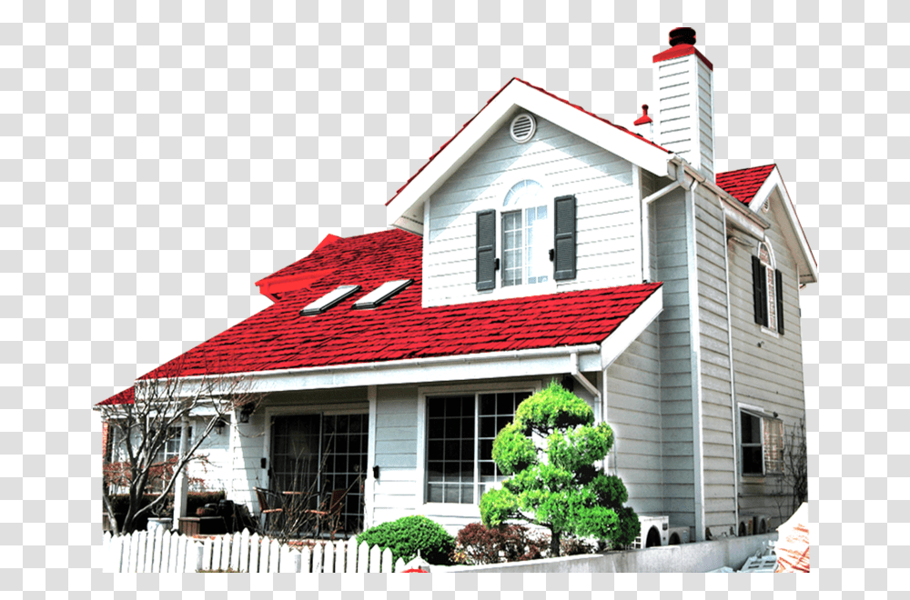 House With Red Roof, Cottage, Housing, Building, Fence Transparent Png
