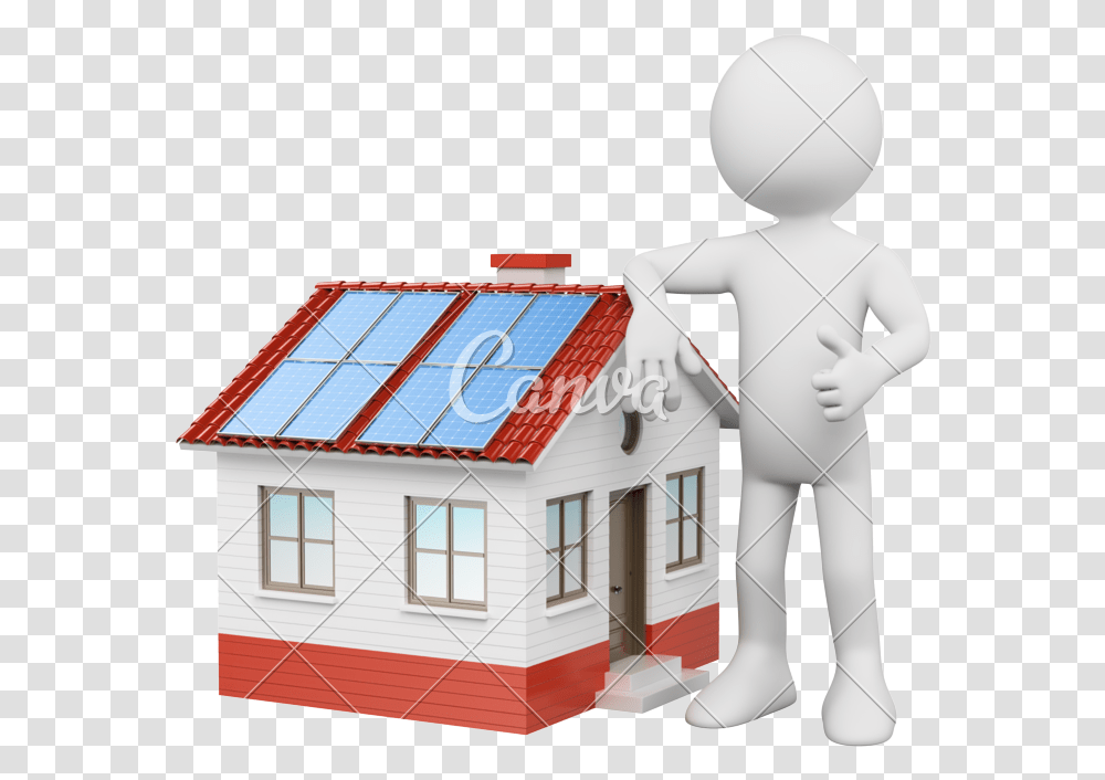 House With Solar Panels Royalty Free, Housing, Building, Nature, Outdoors Transparent Png