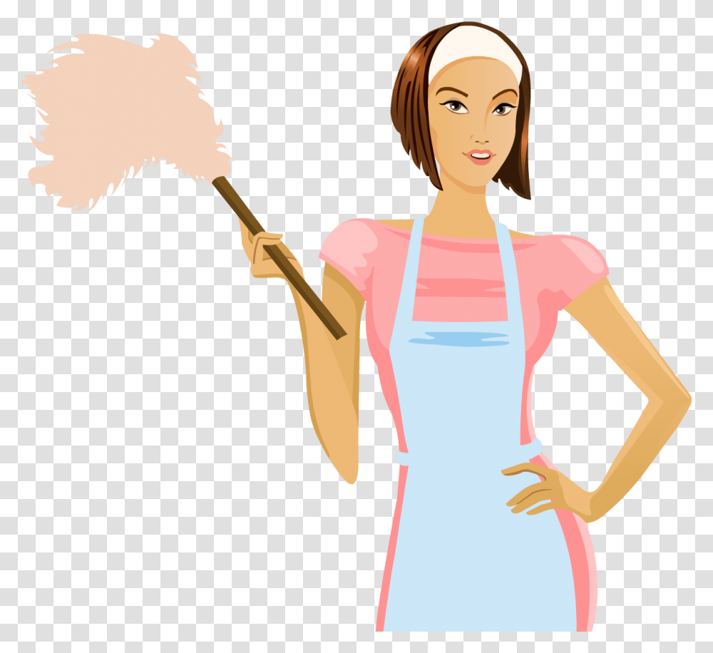 Housekeeping Clipart Home Cleaning Service Housekeeping Services Advantage Or Disadvantage, Dress, Person, Female Transparent Png
