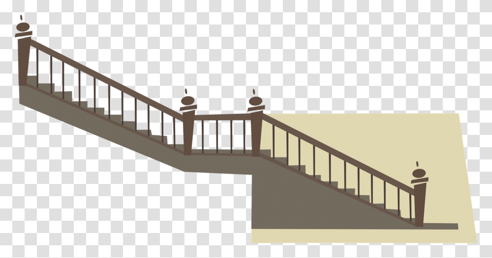 Houses Clipart Staircase Stairs Going Down Cartoon, Handrail, Banister, Railing, Building Transparent Png