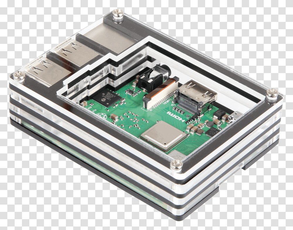 Housing For Raspberry Pi 3 7x Acrylic Electronic Component, Electronics, Electronic Chip, Hardware, Computer Transparent Png