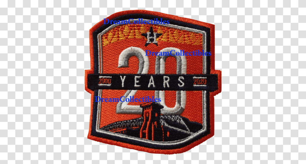 Houston Astros 20 Years Patch Stadium Minute Maid Iron Emblem, Logo, Symbol, Trademark, Rug Transparent Png