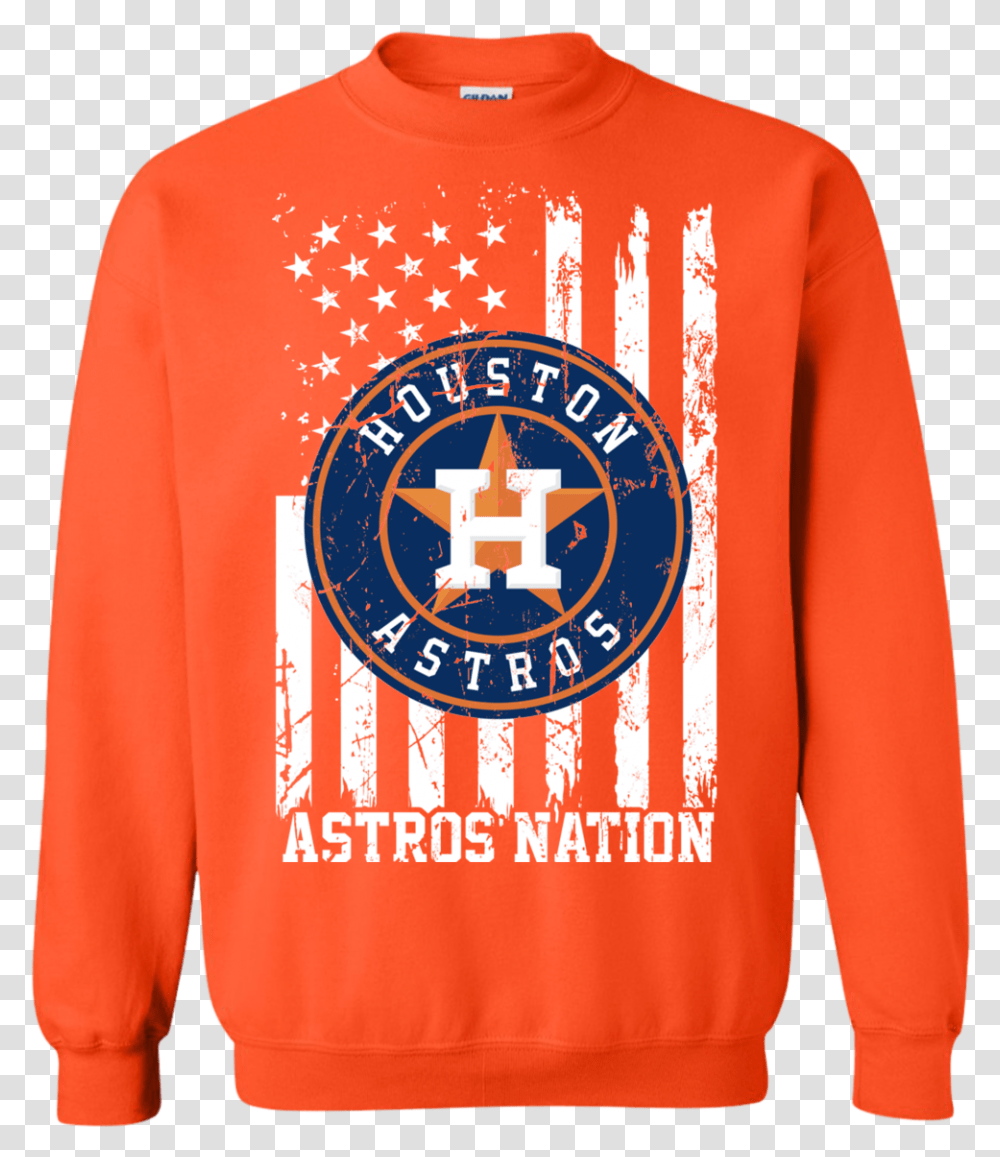 Houston Astros Nations Baseball Us Flag Sweatshirt, Clothing, Apparel, Sweater, Sleeve Transparent Png