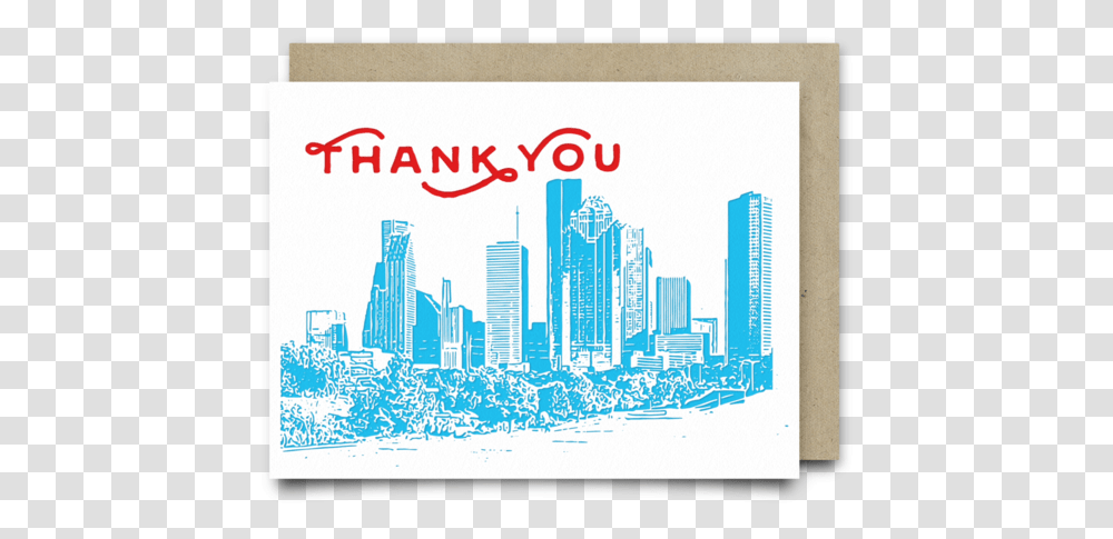 Houston Skyline Thank You Card, City, Urban, Building Transparent Png