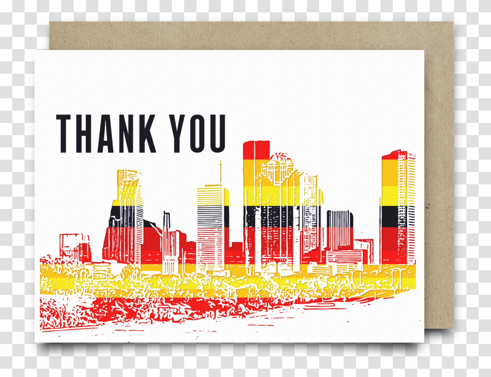 Houston Skyline Thank You Card, Screen, Electronics, Urban, City Transparent Png