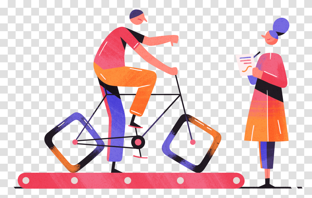 How And Why We Do Ux Research Illustration, Vehicle, Transportation, Tandem Bicycle, Bike Transparent Png