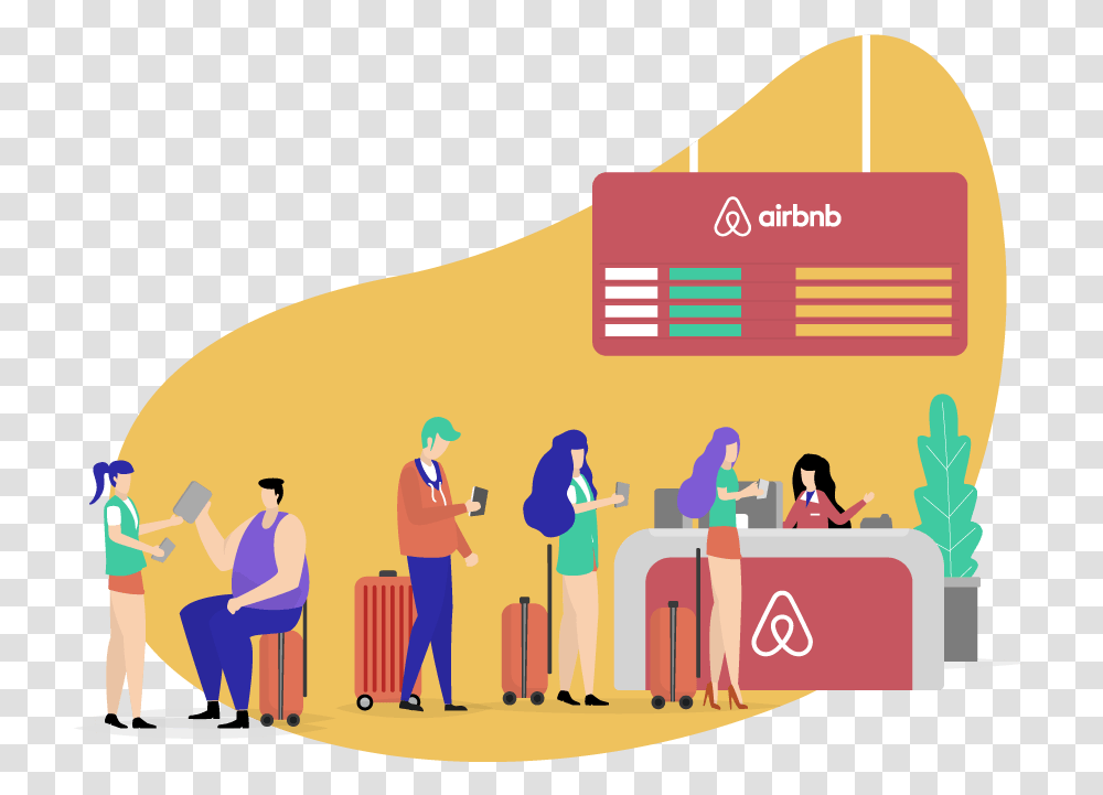 How Does Airbnb Check In Work Graphic Design, Person, People, Crowd Transparent Png
