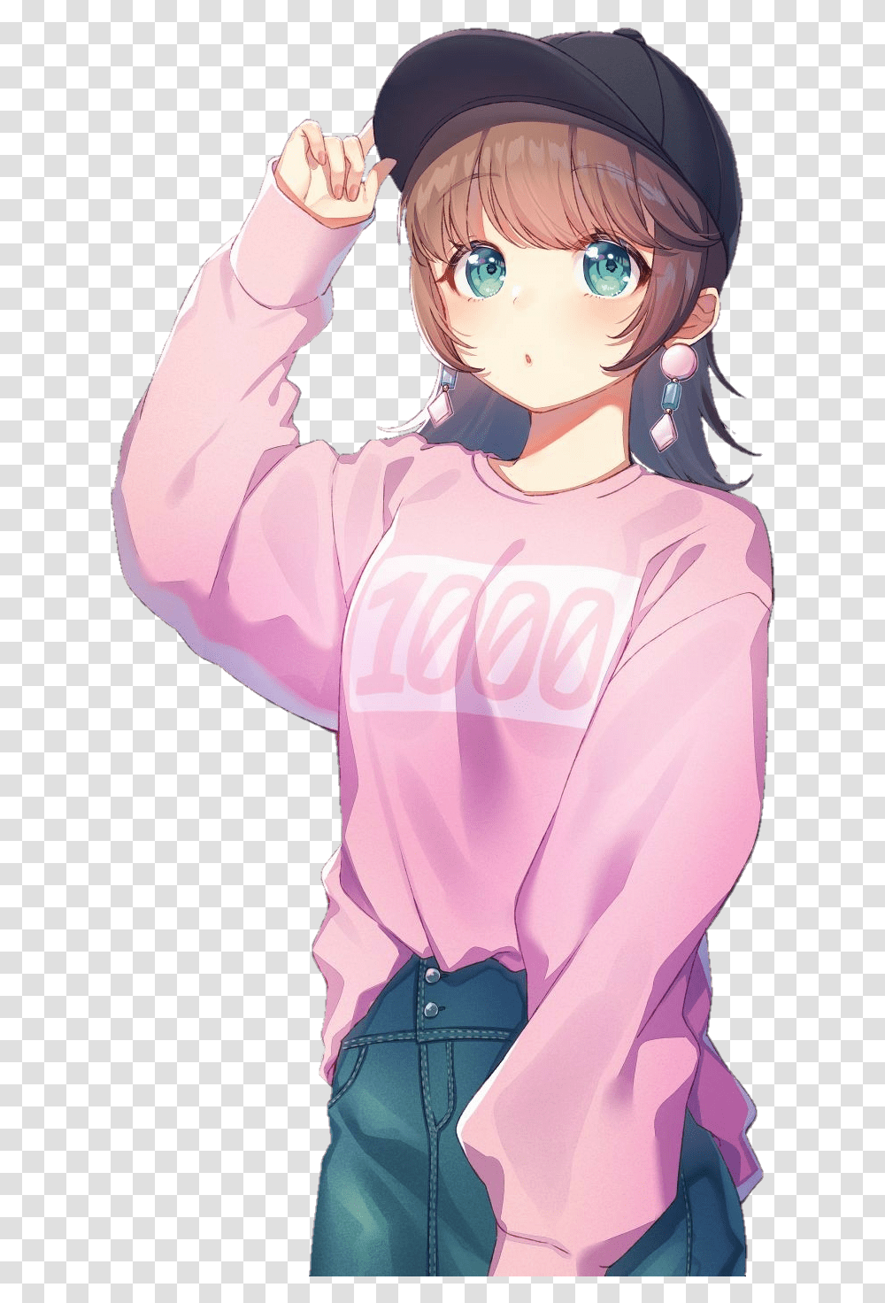 How Meme Anime Girl With Cap, Person, Human, Clothing, Apparel Transparent Png