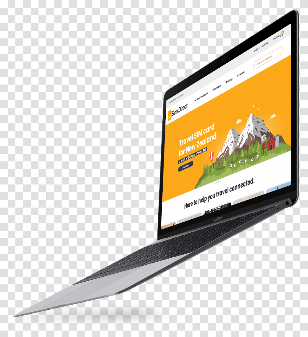 How Simsdirect Achieved 15x More Organic Revenue Macbook Mockup Angle, LCD Screen, Monitor, Electronics, Display Transparent Png