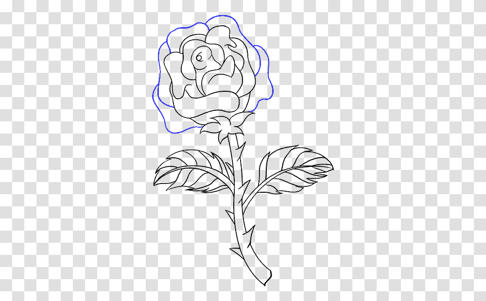 How To A Rose Easy Rose Drawing With Stem, Outdoors, Light Transparent Png