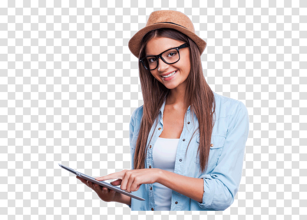 How To Be Happy Consultas Online Abogados, Person, Female, Glasses, Electronics Transparent Png