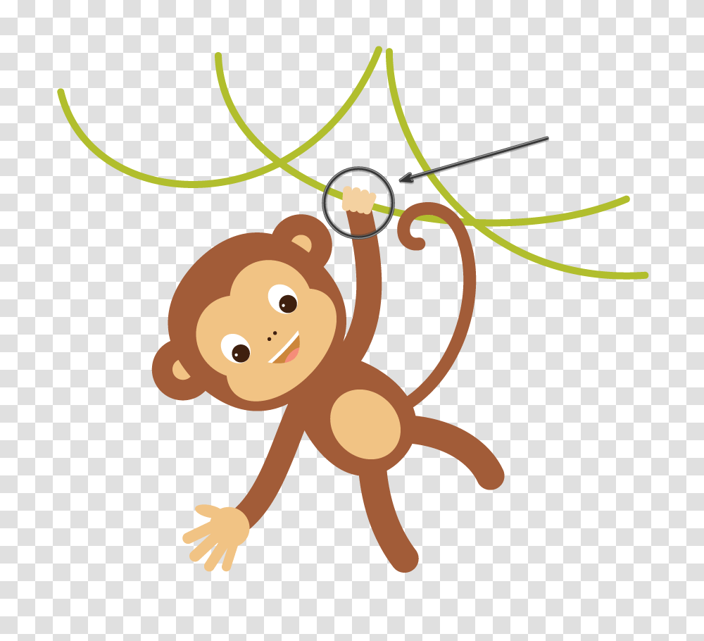 How To Create A Hanging Monkey Illustration In Adobe Illustrator, Cupid, Animal Transparent Png