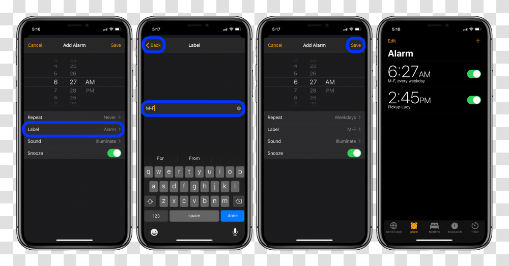 How To Create Repeating Scheduled Alarms On Iphone Ios 11 Type To Siri, Mobile Phone, Electronics, Cell Phone Transparent Png