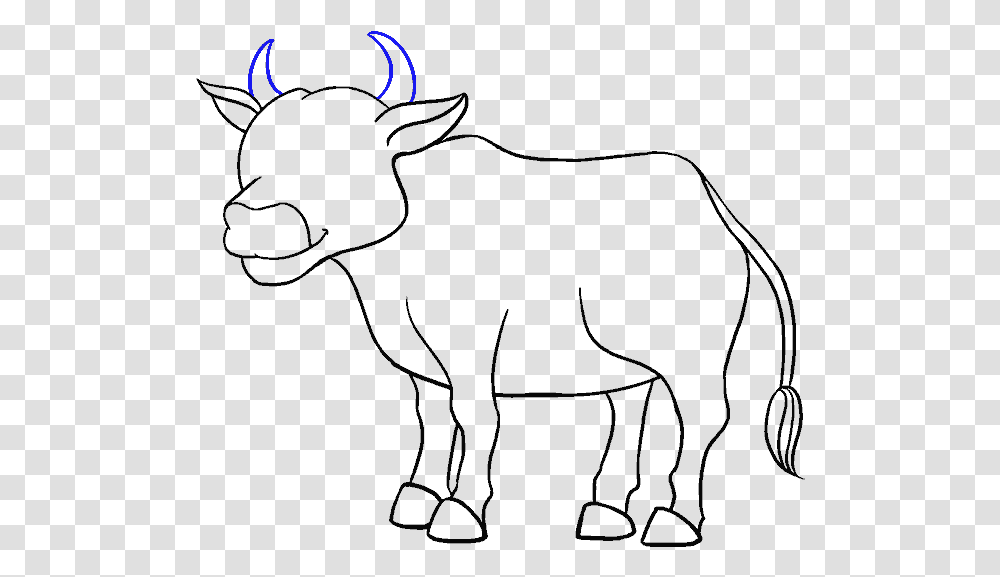 How To Draw A Cartoon Cow In A Few Easy Steps Easy Cartoon Sketch Of Cow, Light, Flare, Outdoors Transparent Png