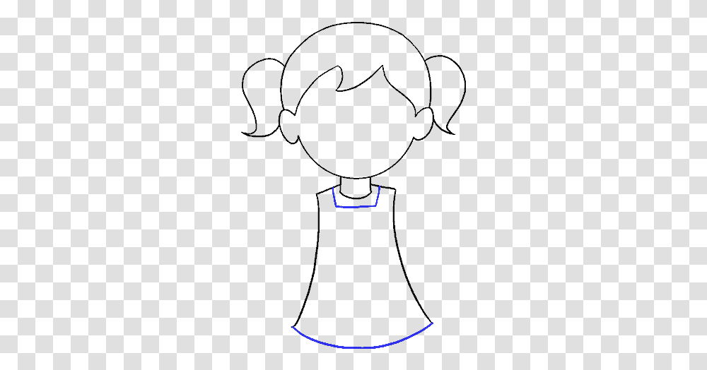 How To Draw A Cartoon Girl In A Few Easy Steps Easy Draw A Little Girl, Gray, Triangle, Accessories Transparent Png