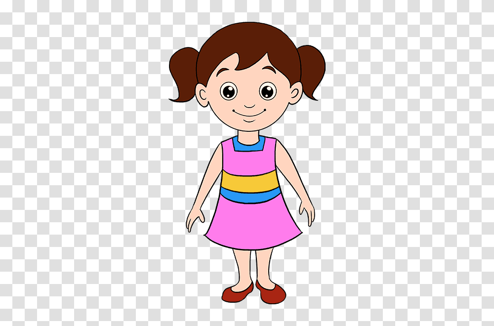 How To Draw A Cartoon Girl In A Few Easy Steps Easy Drawing Guides, Person, Female, Teen, Blonde Transparent Png
