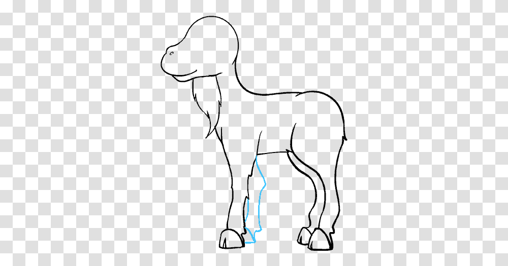 How To Draw A Cartoon Goat In A Few Easy Steps Easy Outline Images Of Goat Cartoon, Outdoors, Nature Transparent Png