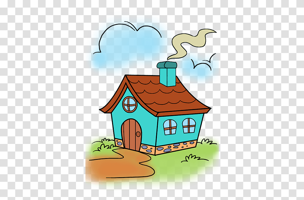 How To Draw A Cartoon House In A Few Easy Steps How To Draw Man, Nature, Outdoors, Building, Housing Transparent Png