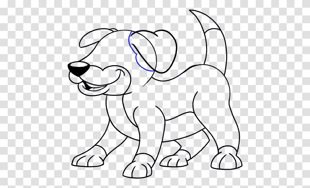How To Draw A Cute Dog Pictures And Cliparts Download Puppy Easy Cartoon Dog, Mammal, Animal, Wildlife, Ornament Transparent Png