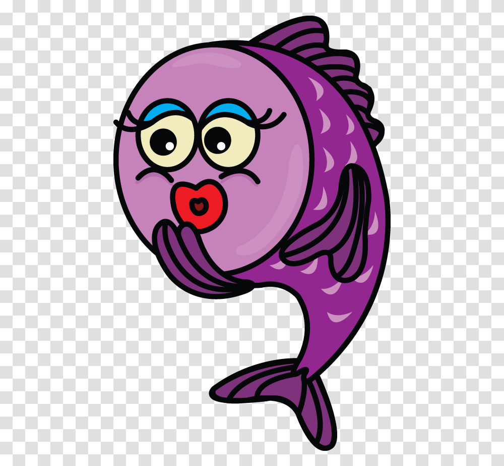 How To Draw A Cute Fish Drawing, Floral Design, Purple Transparent Png