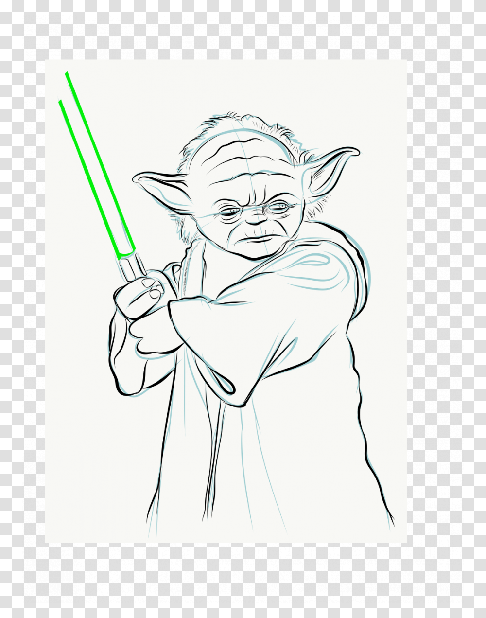 How To Draw A Cute Yoda From Star Wars Realistic Drawing Drawing, Person, Human, Sketch Transparent Png