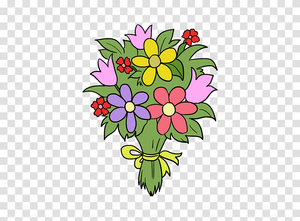 How To Draw A Flower Bouquet, Floral Design, Pattern Transparent Png