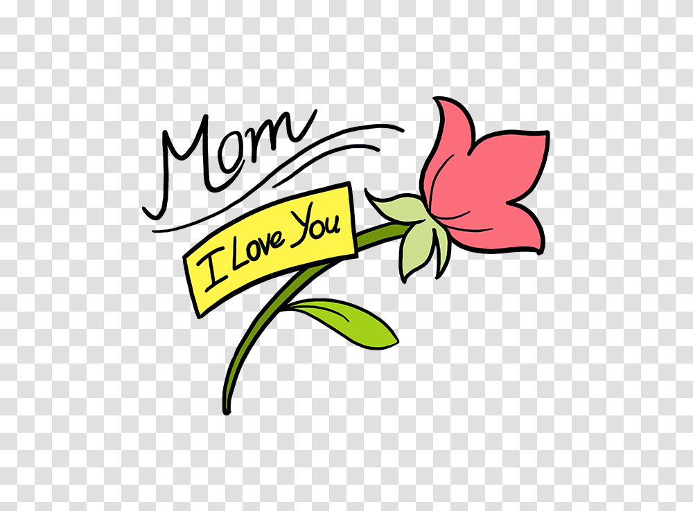 How To Draw A Mothers Day Flower, Plant, Label Transparent Png