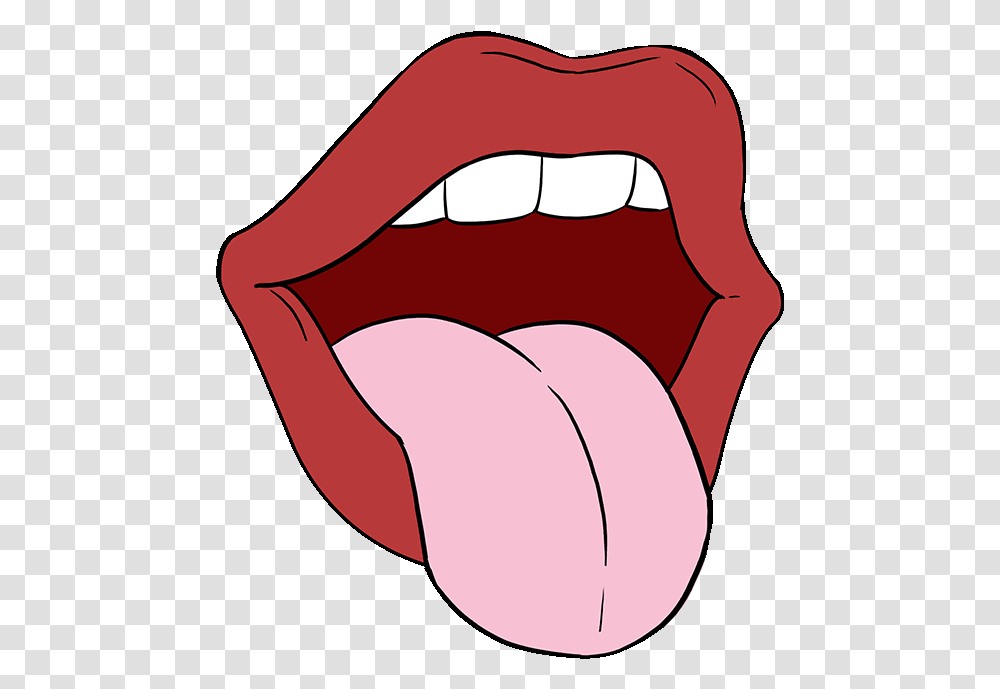 How To Draw A Mouth And Tongue Tongue Drawing, Lip, Teeth, Sunglasses, Accessories Transparent Png