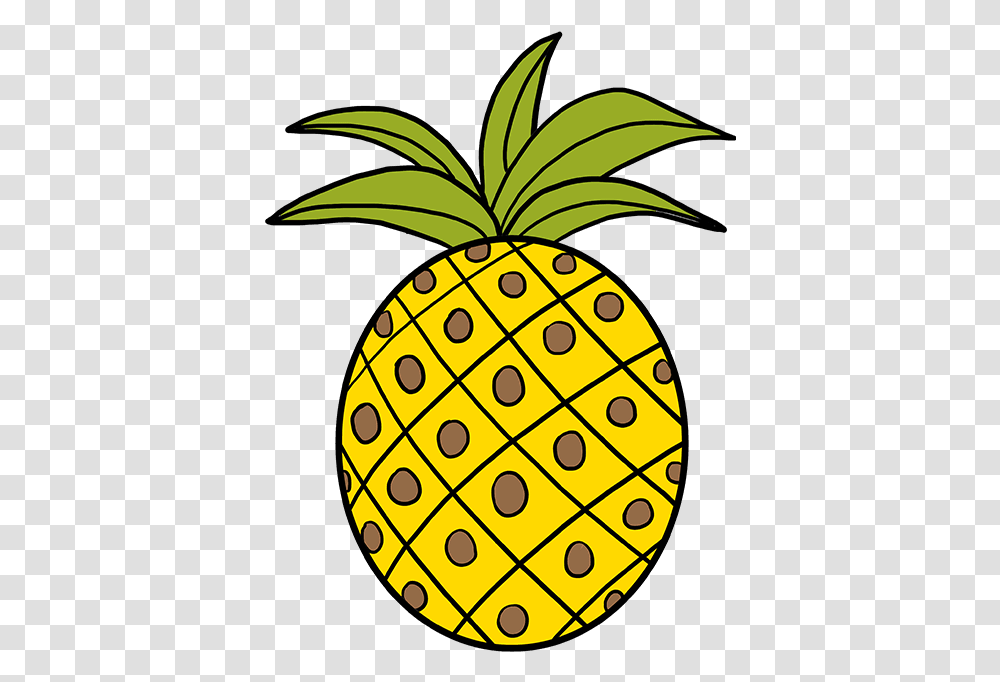 How To Draw A Pineapple Draw Pineapple, Food, Fruit, Plant, Egg Transparent Png