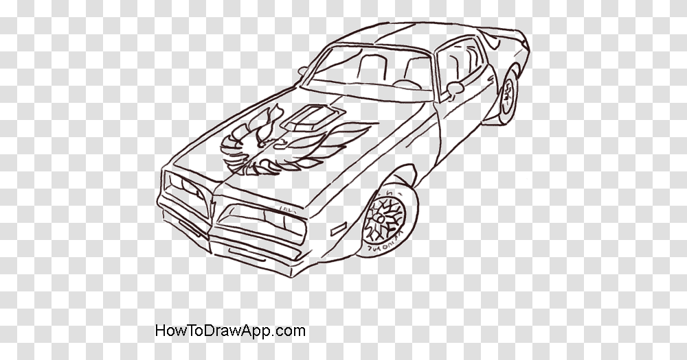 How To Draw A Pontiac Firebird Trans Am Trans Am Car Drawing, Vehicle, Transportation, Bumper, Sedan Transparent Png