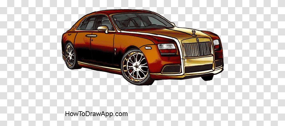 How To Draw A Rolls Royce Rolls Royce Car Drawing, Vehicle, Transportation, Sedan, Spoke Transparent Png