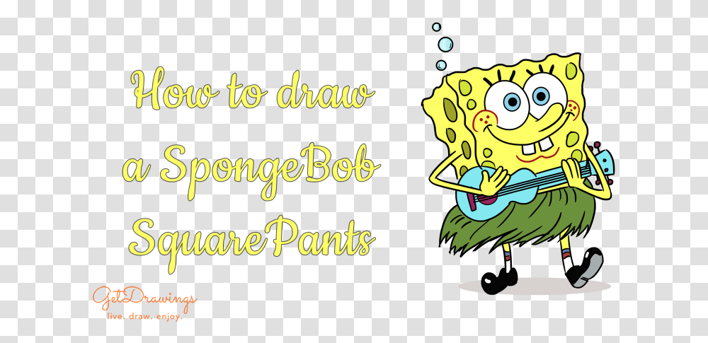 How To Draw A Spongebob Squarepants Cartoon, Plant, Vegetation, Food Transparent Png