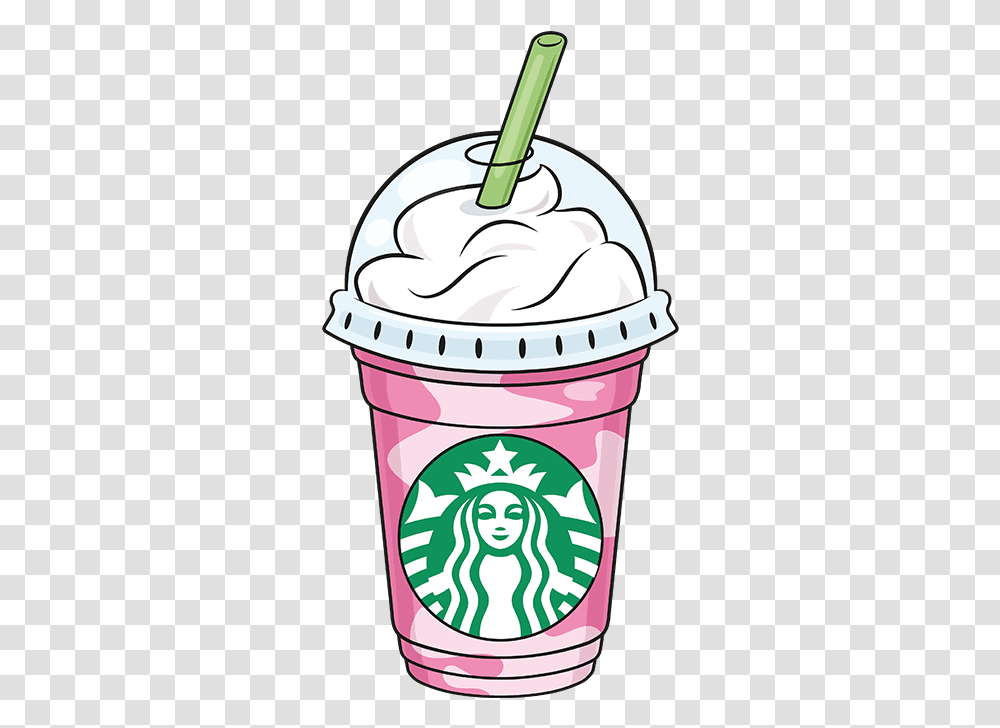 How To Draw A Starbucks Frappuccino Draw A Starbucks Frappuccino, Cream, Dessert, Food, Creme Transparent Png