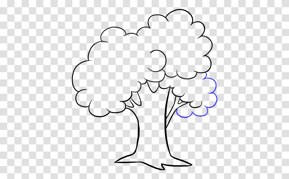 How To Draw A Tree Cartoon Black And White, Outdoors, Nature, Light Transparent Png