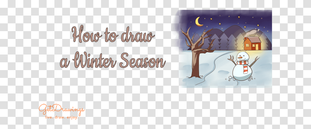 How To Draw A Winter Season Illustration, Antler, Elk, Deer, Wildlife Transparent Png