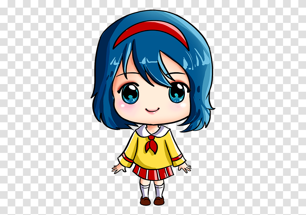 How To Draw An Anime Chibi Girl Really Easy Drawing Tutorial Easy Chibi Drawing Tutorial, Comics, Book, Manga, Person Transparent Png