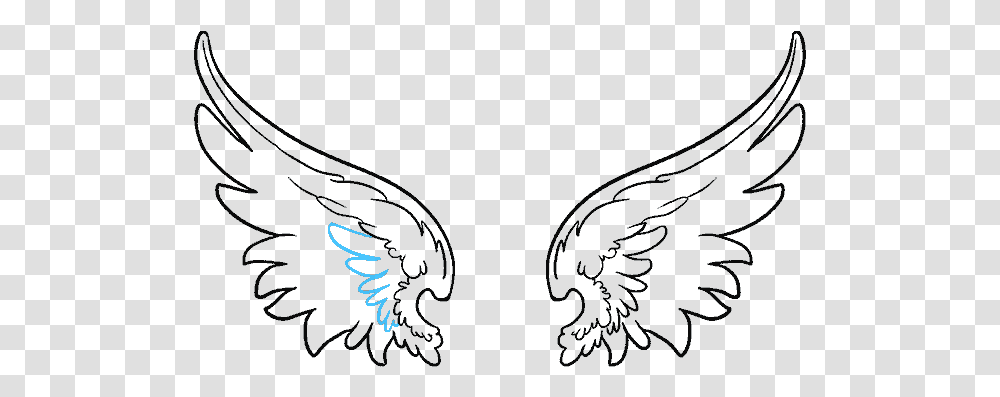 How To Draw Angel Wings In A Few Easy Steps Cartoon Angel Wing, Outdoors, Nature, Light, Statue Transparent Png
